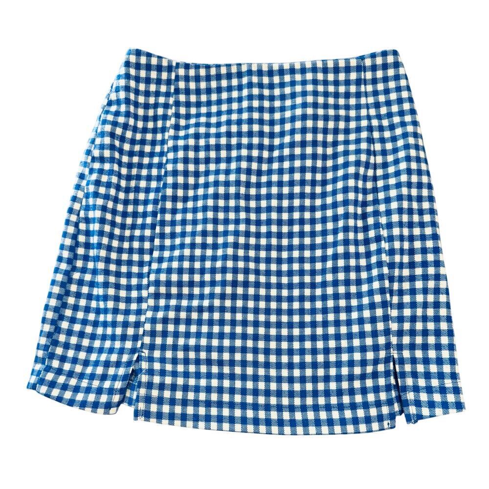 Love On a Hanger Blue Gingham Skirt‎ Size 1 Juniors Women Zip Back